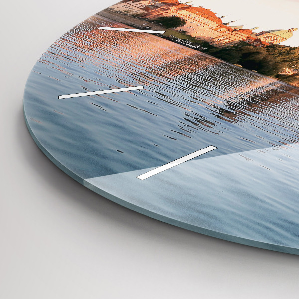 Orologio rotondo in vetro Ponte Carlo a Praga