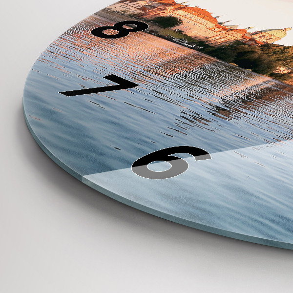 Orologio rotondo in vetro Ponte Carlo a Praga