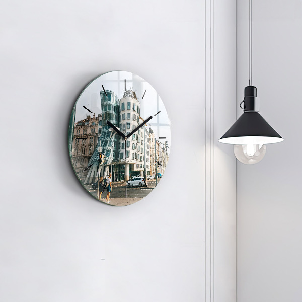 Orologio rotondo in vetro Casa danzante Praga