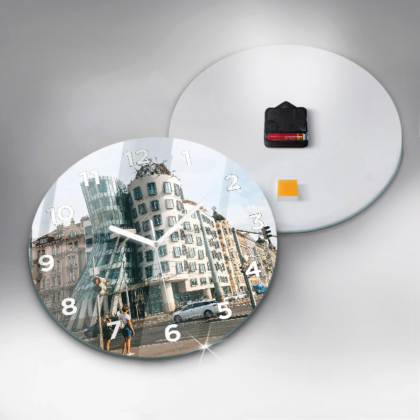 Orologio rotondo in vetro Casa danzante Praga