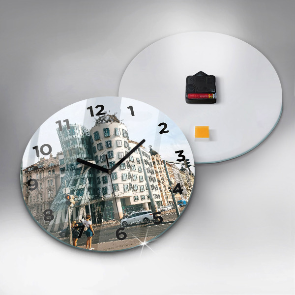 Orologio rotondo in vetro Casa danzante Praga