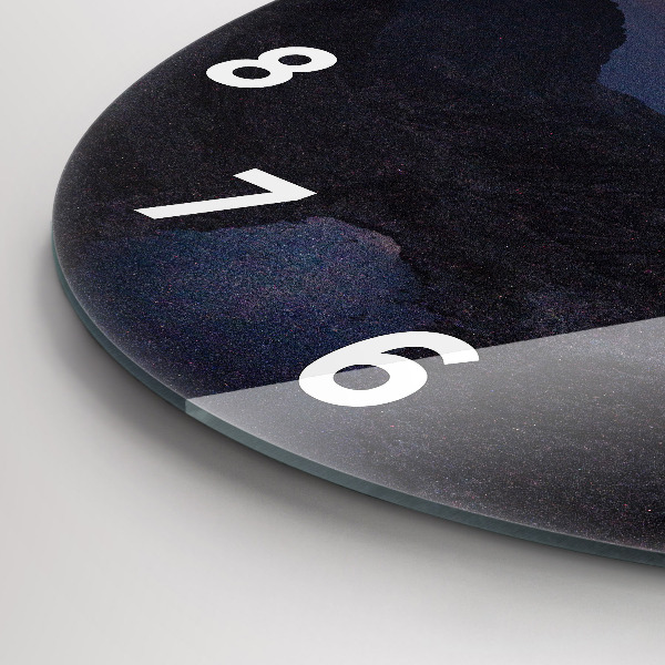 Orologio rotondo in vetro Montagne al tramonto