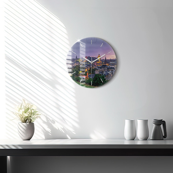 Orologio rotondo in vetro Edimburgo da Calton Hill