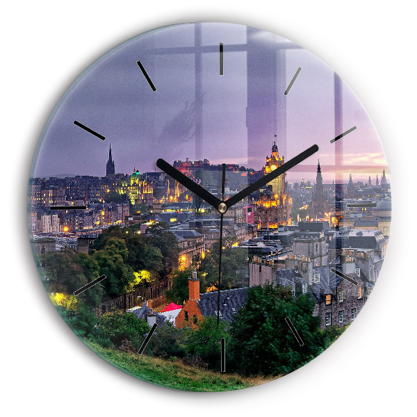Orologio rotondo in vetro Edimburgo da Calton Hill