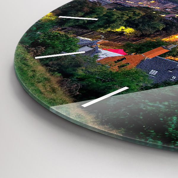 Orologio rotondo in vetro Edimburgo da Calton Hill