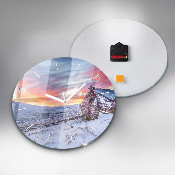 Orologio rotondo in vetro Cottage in montagna