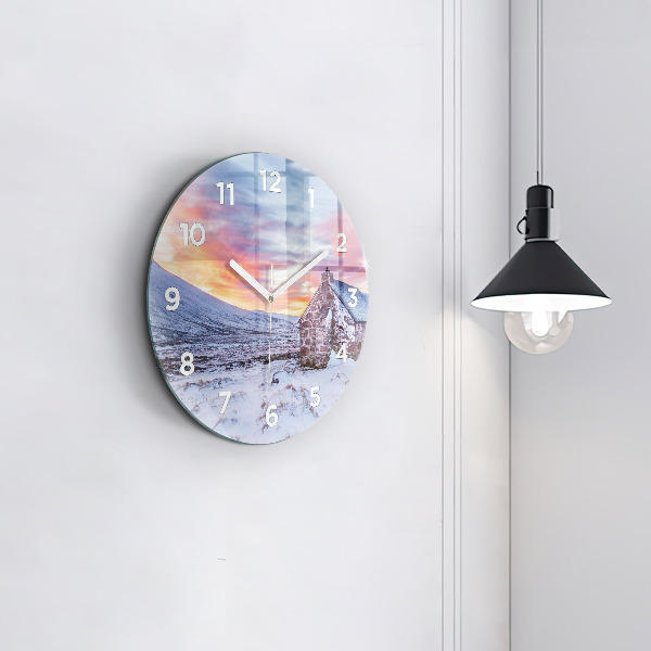 Orologio rotondo in vetro Cottage in montagna