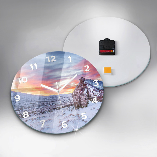Orologio rotondo in vetro Cottage in montagna