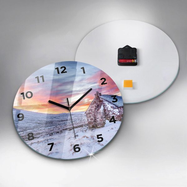 Orologio rotondo in vetro Cottage in montagna