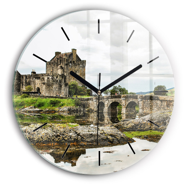 Orologio rotondo in vetro Castello di Eilean Donan Scozia