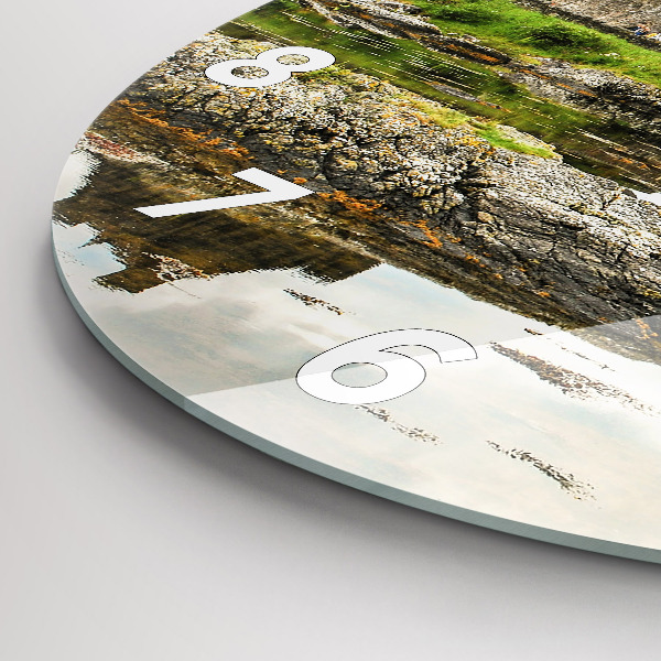 Orologio rotondo in vetro Castello di Eilean Donan Scozia