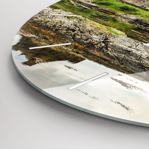 Orologio rotondo in vetro Castello di Eilean Donan Scozia