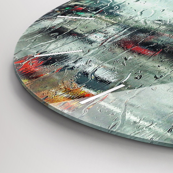 Orologio rotondo in vetro Londra piovosa