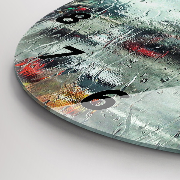 Orologio rotondo in vetro Londra piovosa