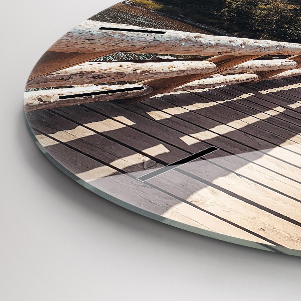 Orologio rotondo in vetro Montagne nello Yellowstone