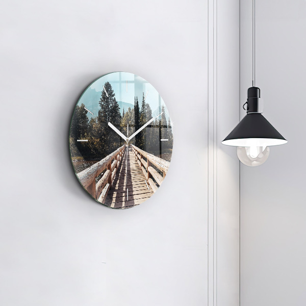 Orologio rotondo in vetro Montagne nello Yellowstone