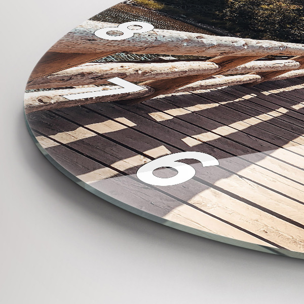 Orologio rotondo in vetro Montagne nello Yellowstone