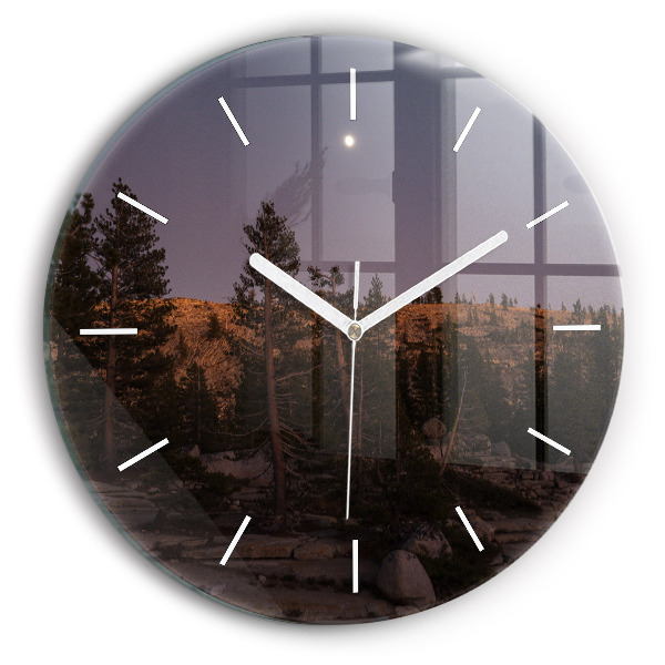 Orologio rotondo in vetro Strada rocciosa dello Yosemite