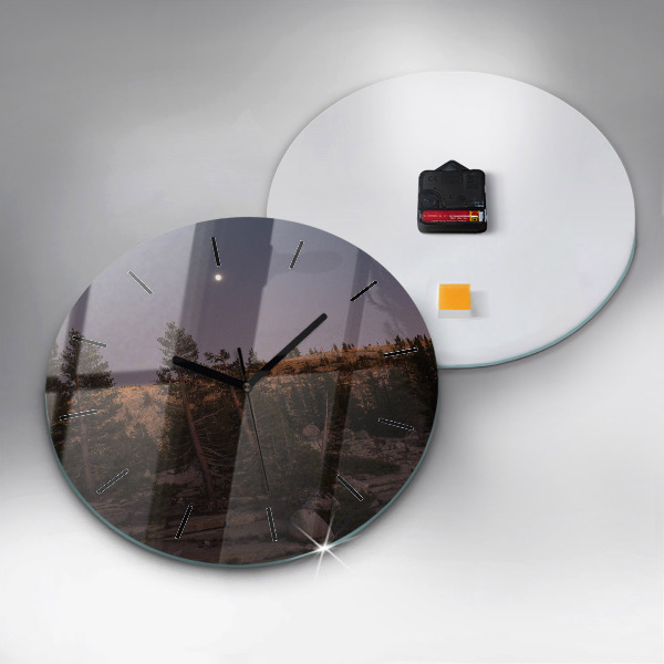 Orologio rotondo in vetro Strada rocciosa dello Yosemite