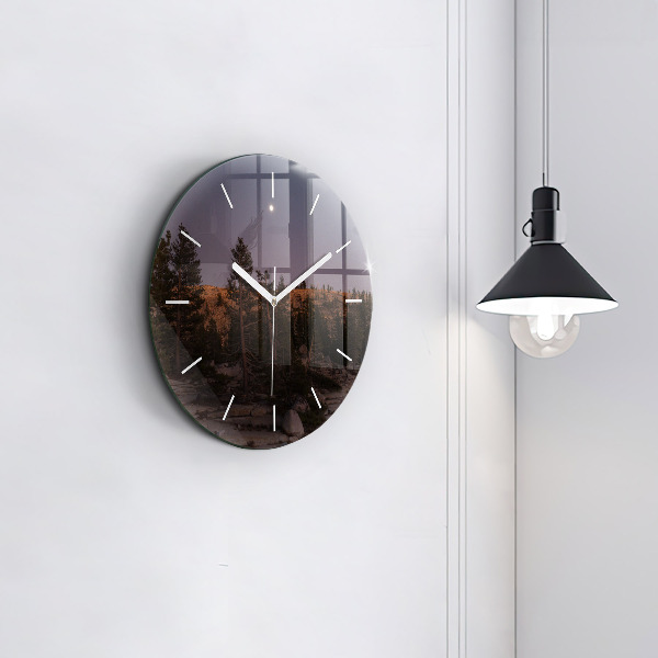 Orologio rotondo in vetro Strada rocciosa dello Yosemite