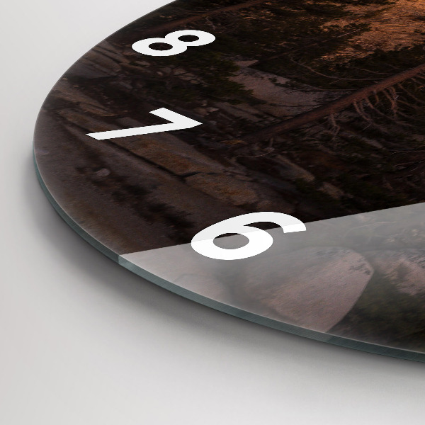 Orologio rotondo in vetro Strada rocciosa dello Yosemite