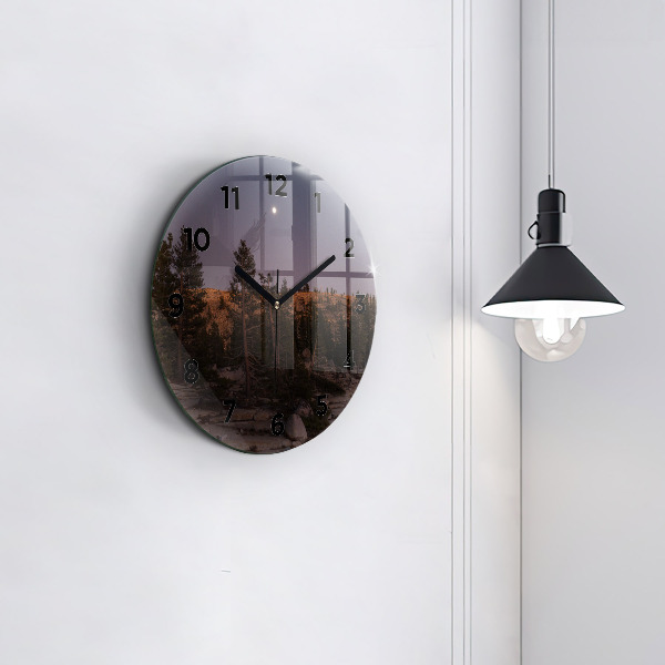 Orologio rotondo in vetro Strada rocciosa dello Yosemite