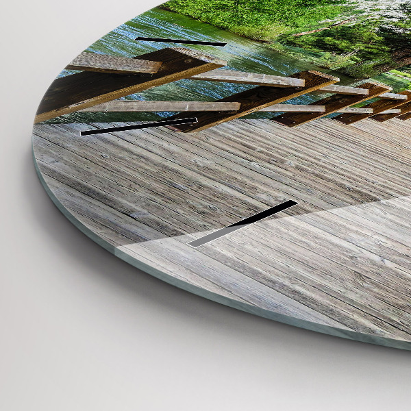 Orologio rotondo in vetro Ponte di legno di Yosemite
