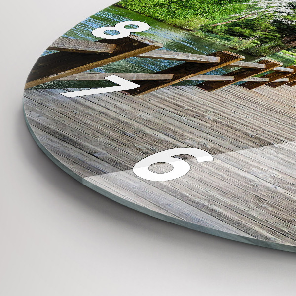 Orologio rotondo in vetro Ponte di legno di Yosemite