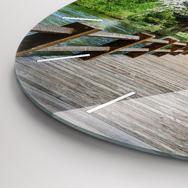 Orologio rotondo in vetro Ponte di legno di Yosemite