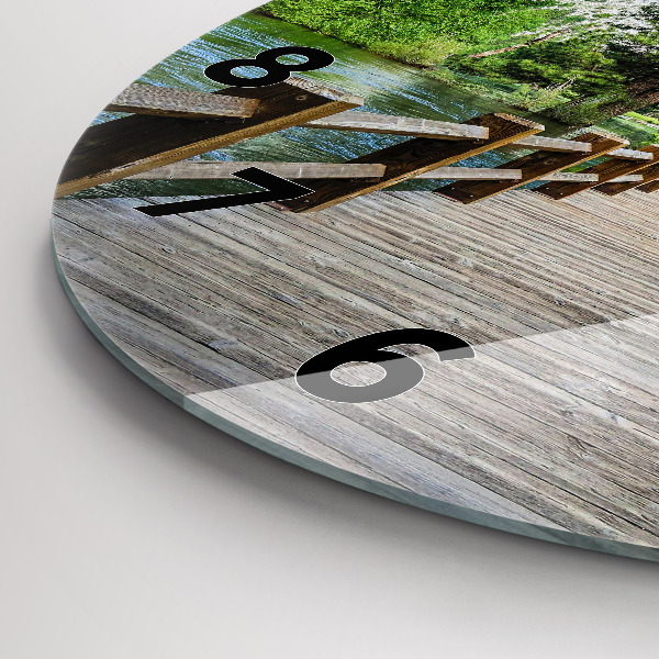 Orologio rotondo in vetro Ponte di legno di Yosemite