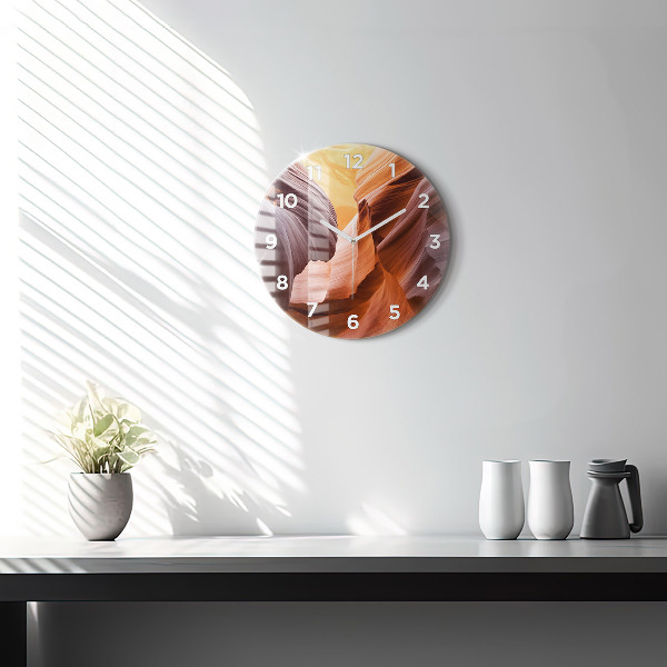 Orologio rotondo in vetro Canyon dell'Antilope