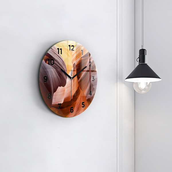 Orologio rotondo in vetro Canyon dell'Antilope