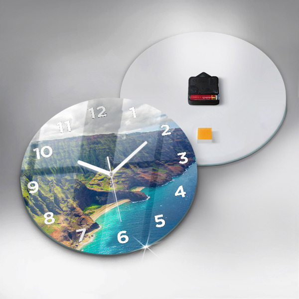 Orologio rotondo in vetro Il mare alle Hawaii
