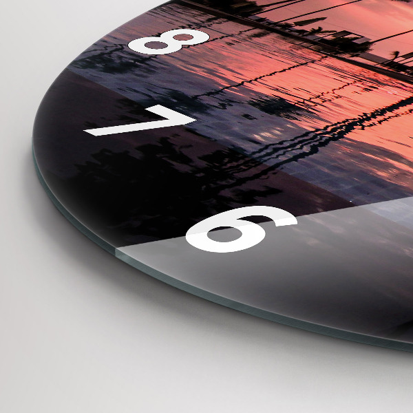 Orologio rotondo in vetro Palme alle Hawaii