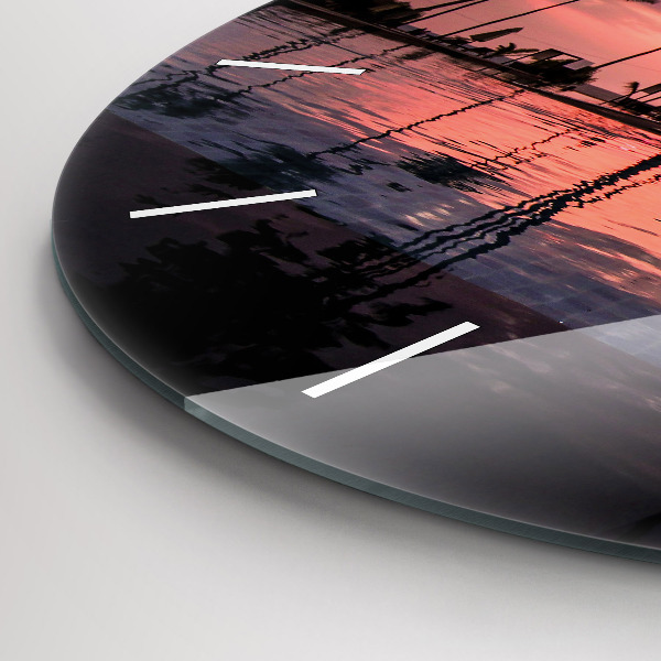 Orologio rotondo in vetro Palme alle Hawaii