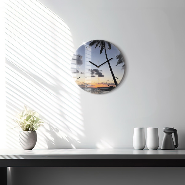 Orologio rotondo in vetro Palma e alba