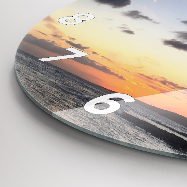 Orologio rotondo in vetro Palma e alba