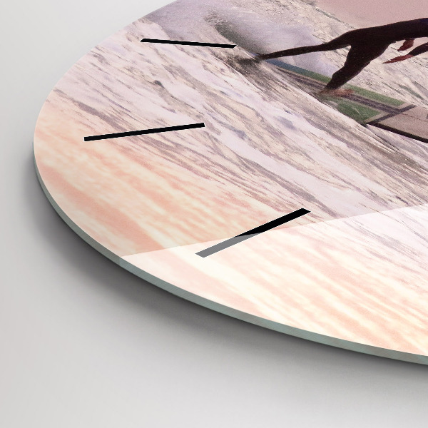 Orologio rotondo in vetro Surfista alle Hawaii