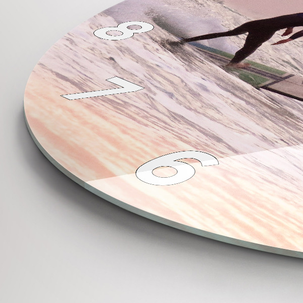 Orologio rotondo in vetro Surfista alle Hawaii