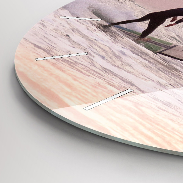 Orologio rotondo in vetro Surfista alle Hawaii