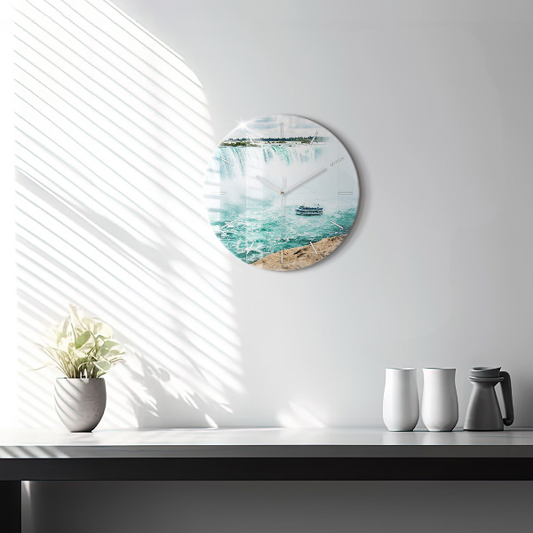Orologio rotondo in vetro La barca e il Niagara
