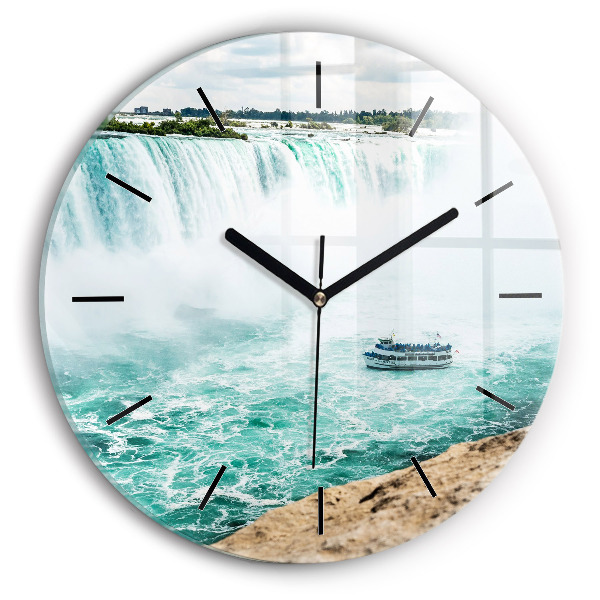 Orologio rotondo in vetro La barca e il Niagara