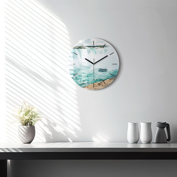 Orologio rotondo in vetro La barca e il Niagara
