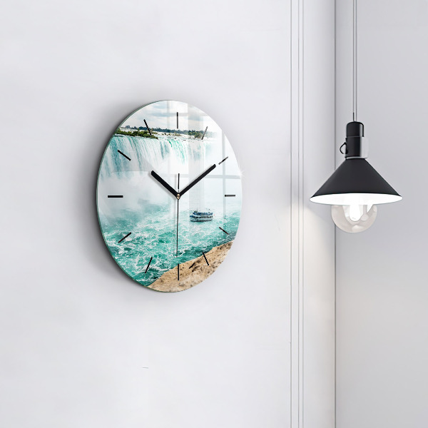 Orologio rotondo in vetro La barca e il Niagara