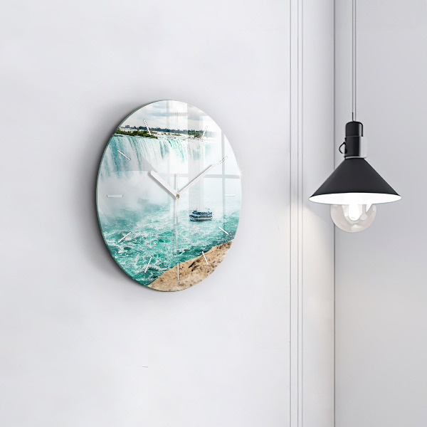 Orologio rotondo in vetro La barca e il Niagara