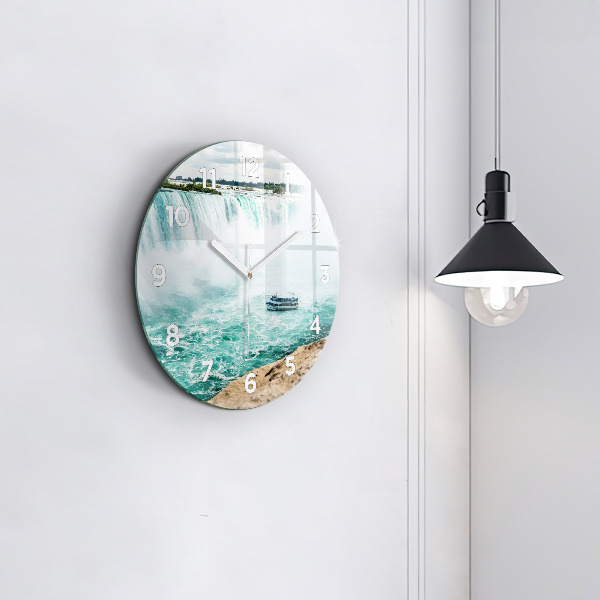 Orologio rotondo in vetro La barca e il Niagara