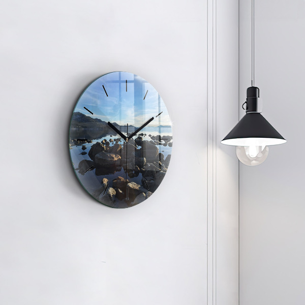 Orologio rotondo in vetro Vista mare