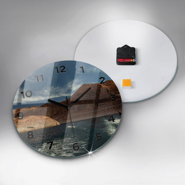 Orologio rotondo in vetro Persona sugli sci d'acqua