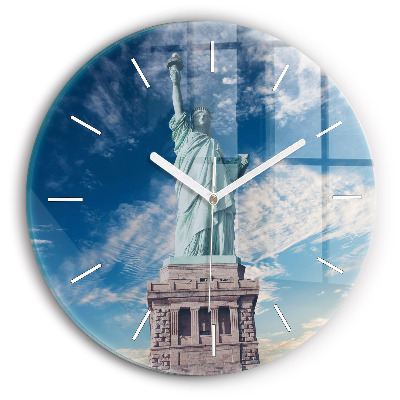 Orologio rotondo in vetro Statua della Libertà New York