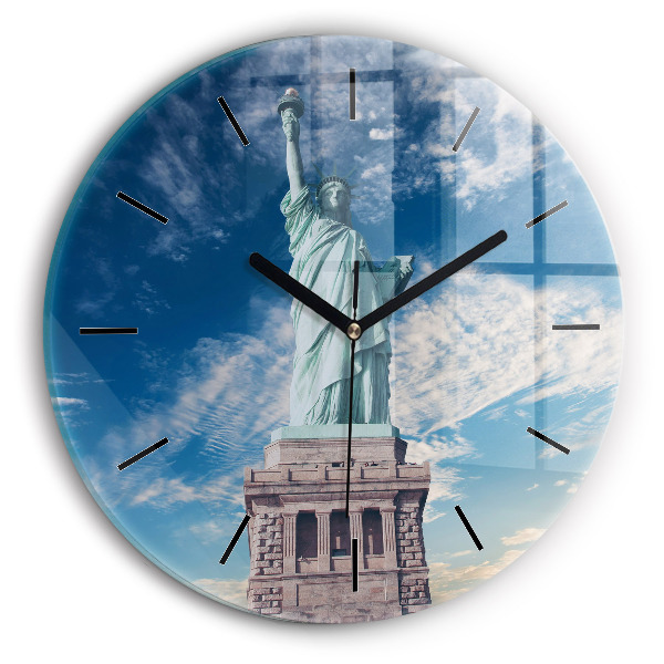 Orologio rotondo in vetro Statua della Libertà New York